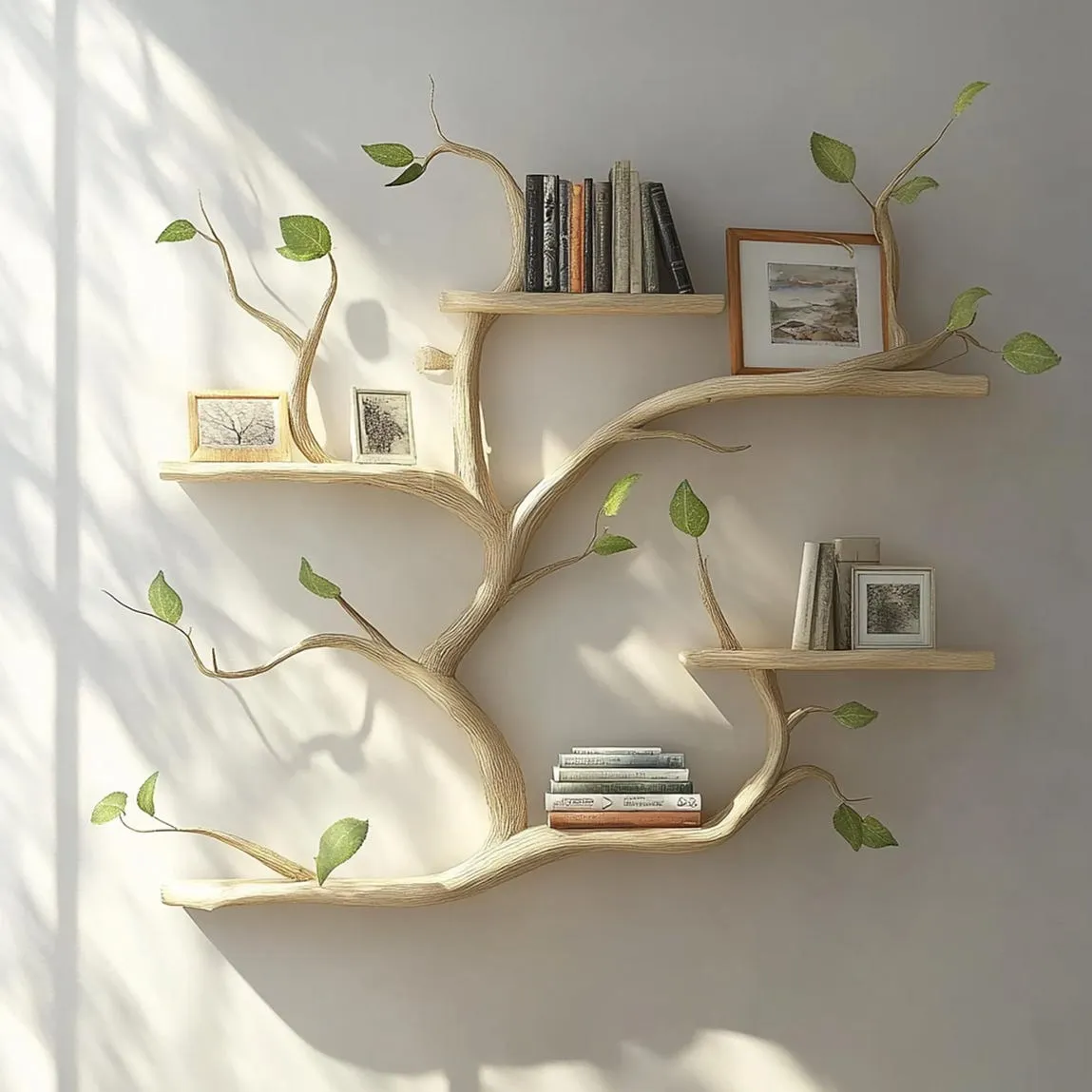 Live-Edge Floating Shelves – Solid Wood, Wall-Mounted