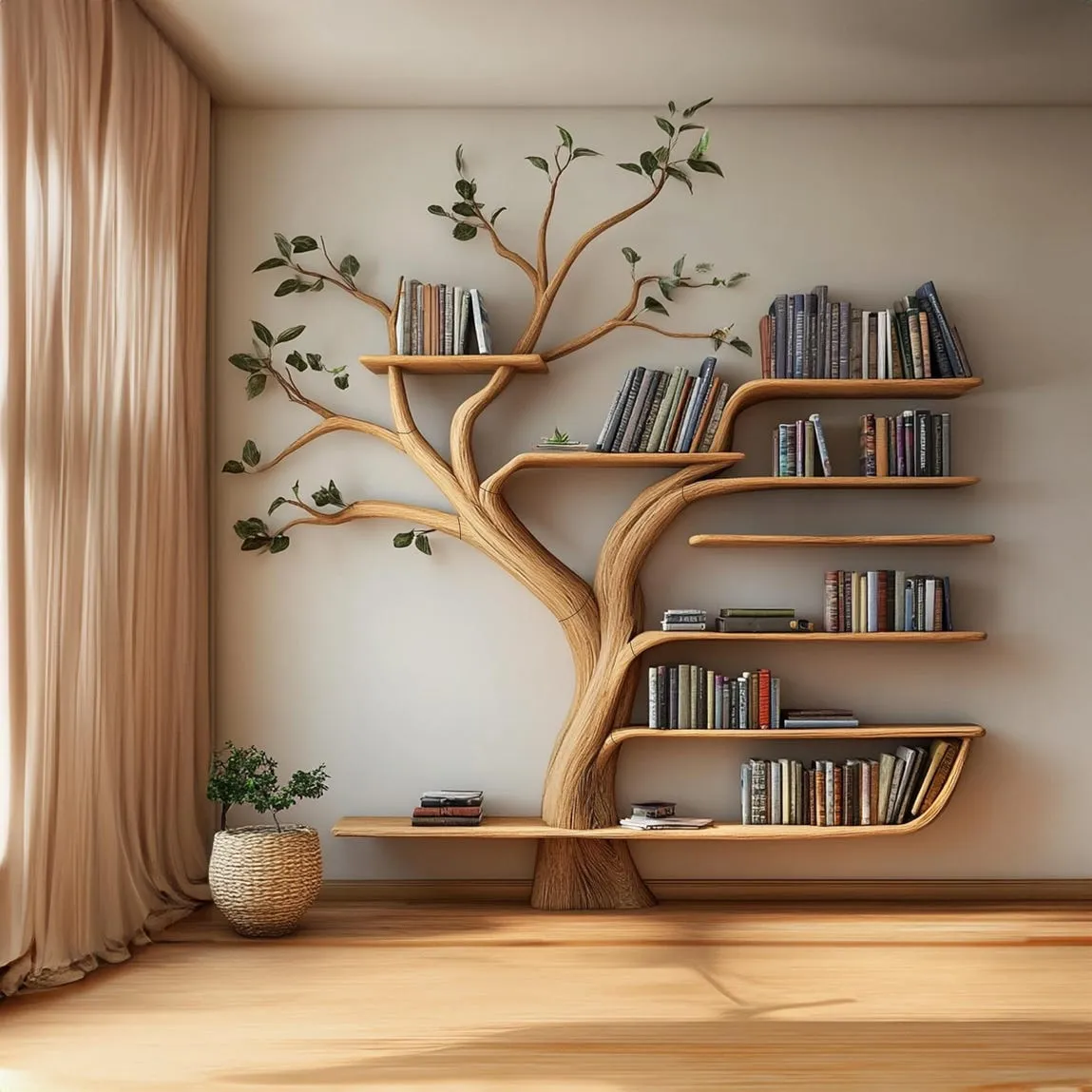 Tree Branch Bookshelf – Floating Wall Book Holder