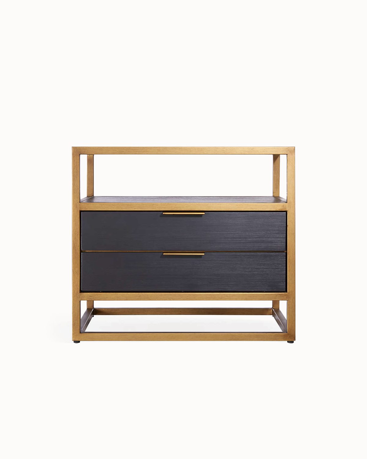 Black Two-Drawer Nightstand