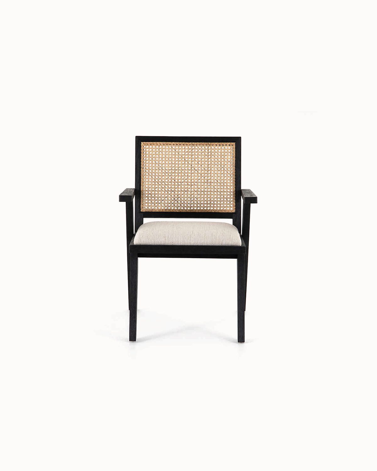 Cane-Back Upholstered Dining Chair