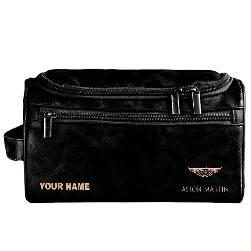 Classic Luxury Ride Leather Toiletry Bag, Car Enthusiast Travel Pouch CAR440 - Black