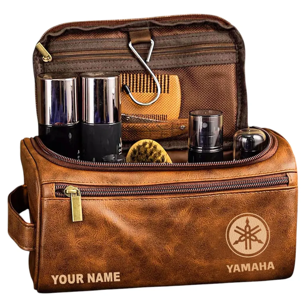Adventure Motorbike Leather Toiletry Bag, Rider Lifestyle Toiletry Bag CAR440 - Yellow Brown