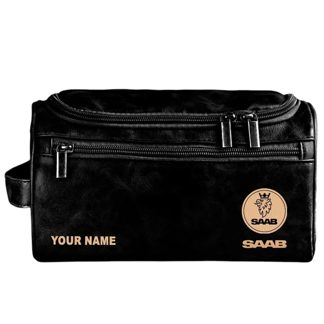 Utility Auto Leather Toiletry Bag, Functional Leather Travel Bag CAR440 - Black