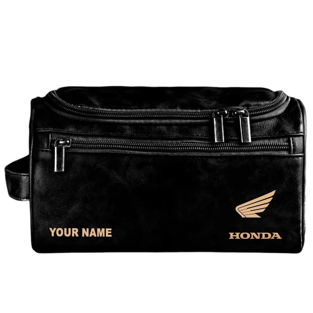 Adventure Motorbike Leather Toiletry Bag, Adventure-Ready Leather Pouch CAR441 - Black