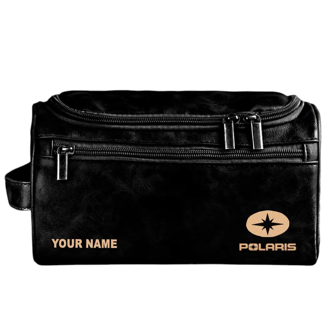 Outdoor Terrain Vehicle Leather Toiletry Bag, Rider-Friendly Leather Organizer CAR441 - Black