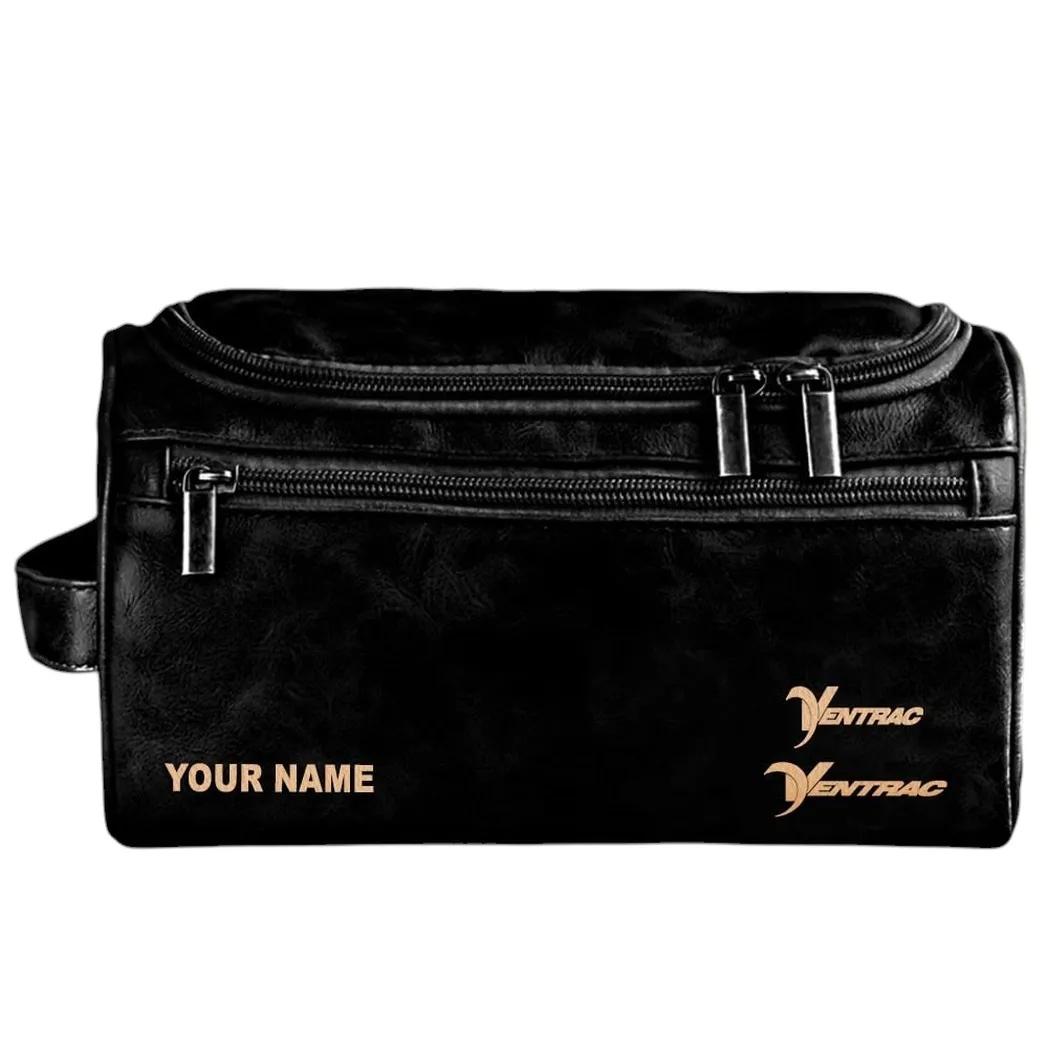 Compact Mower Leather Toiletry Bag, Premium Garage Leather Bag CAR442 - Black
