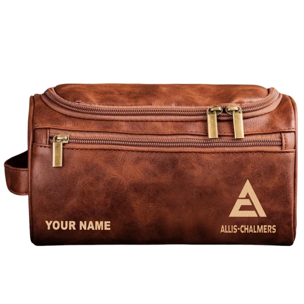 Utility Tractor Leather Toiletry Bag, Rider Lifestyle Toiletry Bag CAR442 - Red Brown