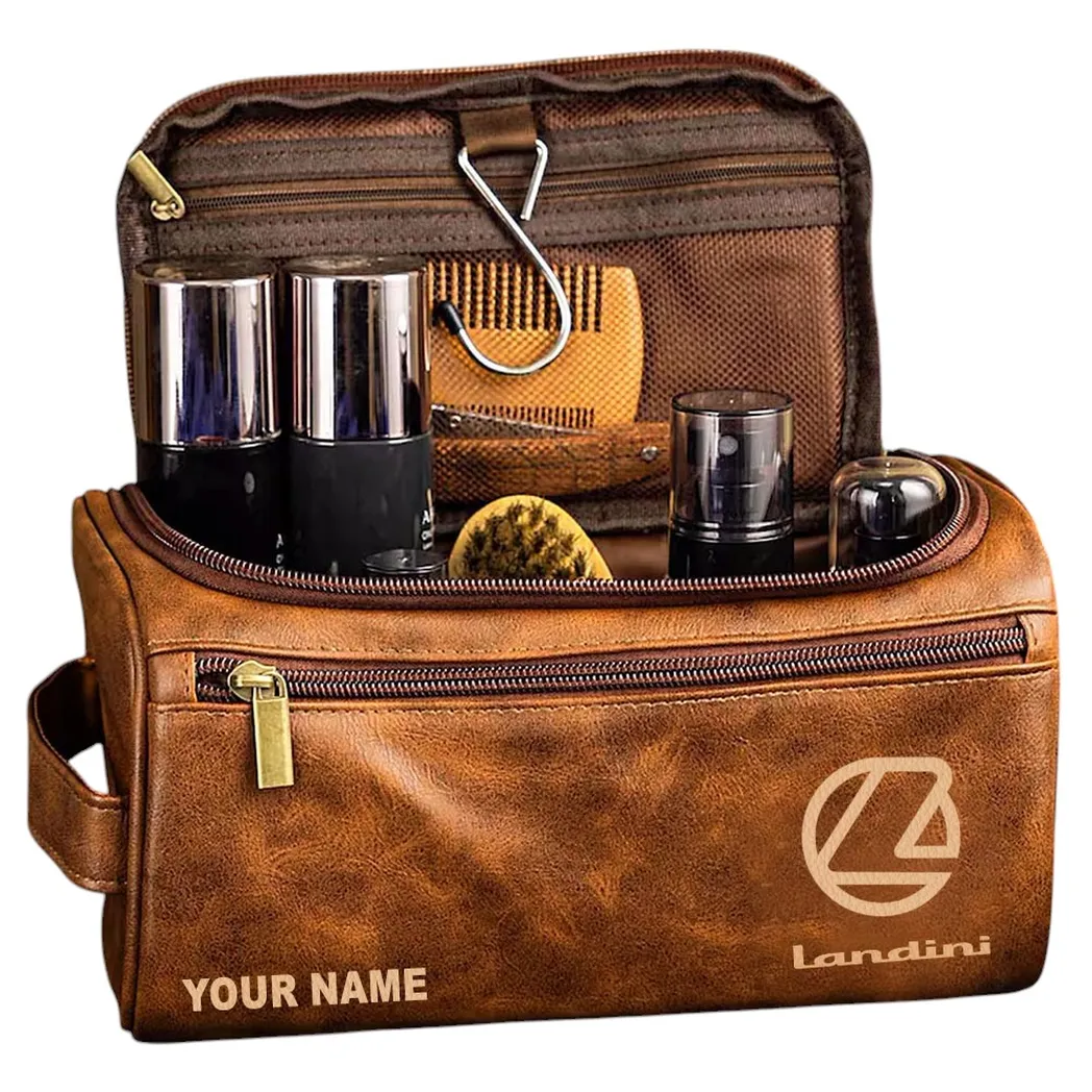 Countryside Tractor Leather Toiletry Bag, Street-Ready Leather Pouch CAR442 - Yellow Brown
