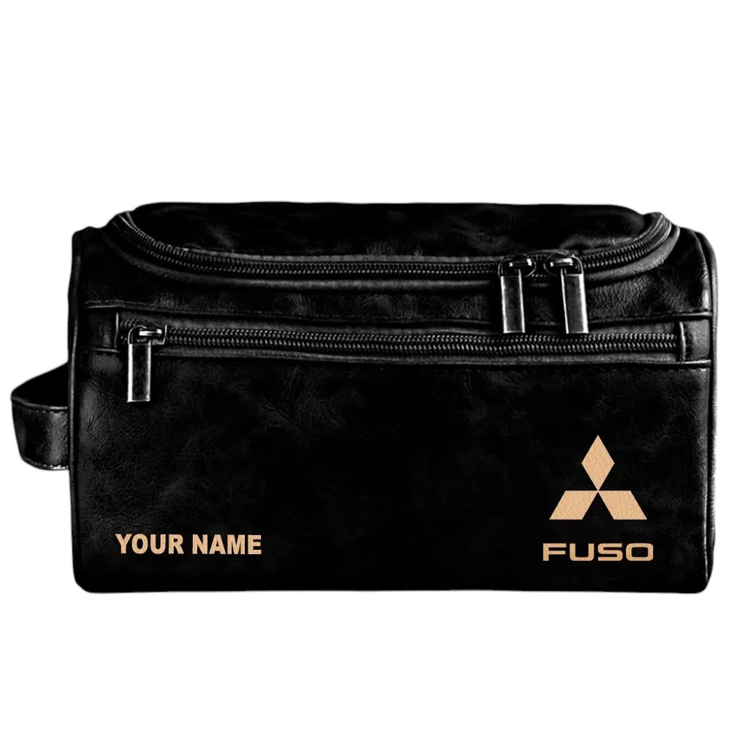 Truck Leather Toiletry Bag, Rider-Friendly Leather Organizer CAR443 - Black