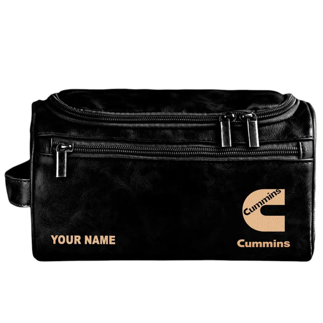 Endurance Engine Co. Leather Toiletry Bag, Durable Leather Travel Kit CAR443 - Black